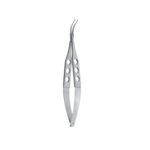 Clayman Lens Holding Forceps, delicate angled jaws gently curved