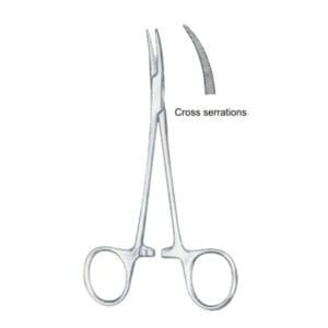 Hemostatic Forceps BJ Curved 12cm/4 3/4" Cross Ser