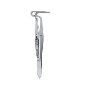 Berke Ptosis Forceps, with slide lock longitudinally grooved jaws, 27mm long
