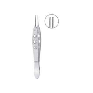 Bonn Forceps, 1 x 2 teeth, 0.12mm, with tying platform, titanium
