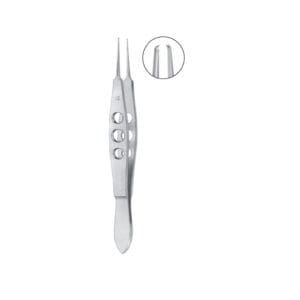 Castroviejo Suturing Forceps, 1 x 2 teeth, with tying platform, 0.12mm