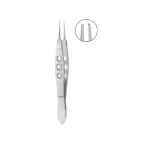 Castroviejo Suturing Forceps, 1 x 2 teeth, with tying platform, 0.12mm, titanium
