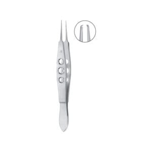 Castroviejo Suturing Forceps, 1 x 2 teeth, with tying platform, 0.3mm